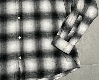 Camisa cuadros invierno gris y blanco
