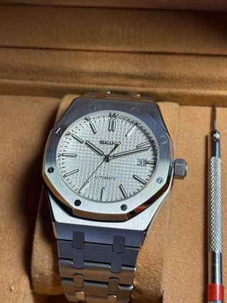 Seiko Mod Royal Oak 41mm Plata