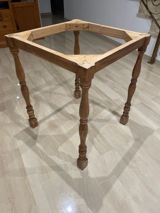 Estructura mesa camilla madera