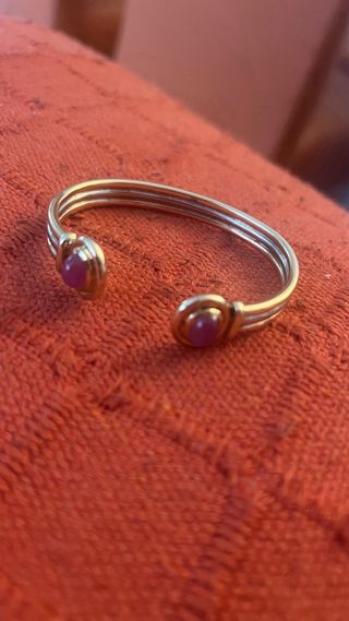 Pulsera Oro 18k con Piedras Rojas