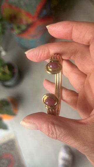 Pulsera Oro 18k con Piedras Rojas