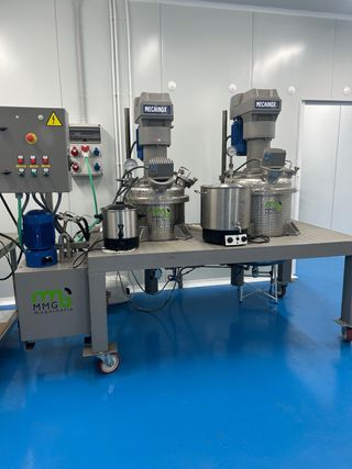 Bancada 2 peroles agitadores Inox 40/80L