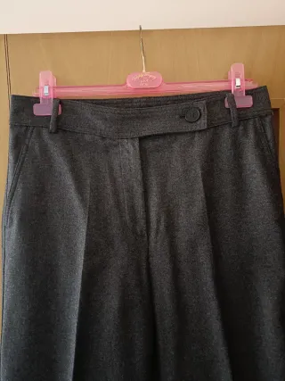 Pantalón lana Massimo Dutti gris marengo mujer