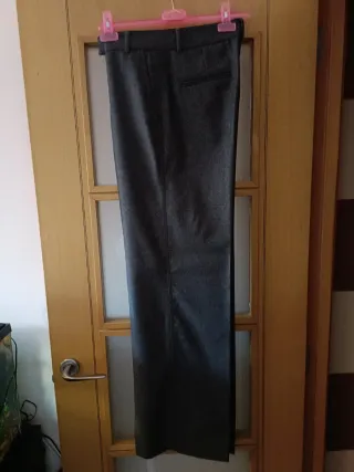 Pantalón lana Massimo Dutti gris marengo mujer