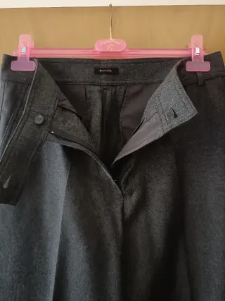 Pantalón lana Massimo Dutti gris marengo mujer