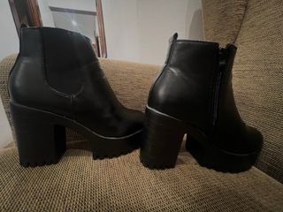 Botines botas negros tacón plataforma 10cm num 37