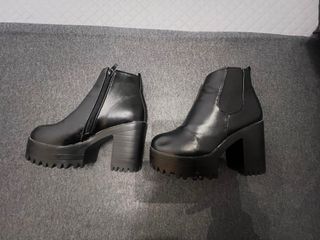 Botines botas negros tacón plataforma 10cm num 37