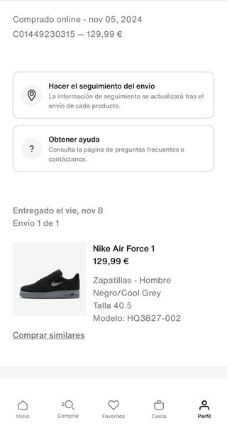 Nike Air Force 1 Zapatillas Negras/Grises