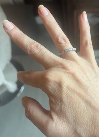 Alianza oro 18k y brillantes. Talla 15