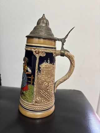 Jarra Alemana Cerámica Decorada