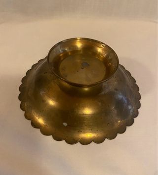 Coppa ottone smaltato vintage decorata