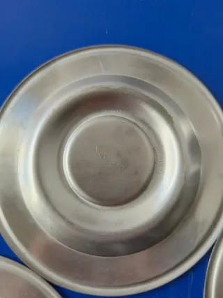 Set 6 Tazzine con Piattini Vintage in Acciaio Inox