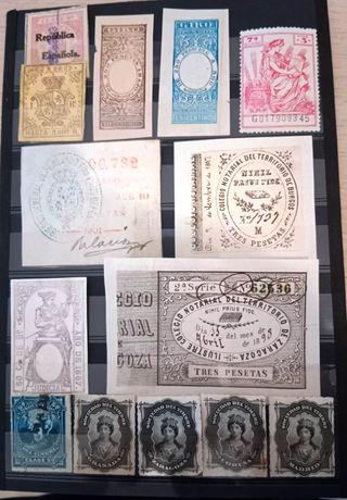 14 Sellos Fiscales España 1860-1960