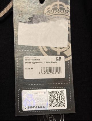 Polo Real Madrid Negro Talla M