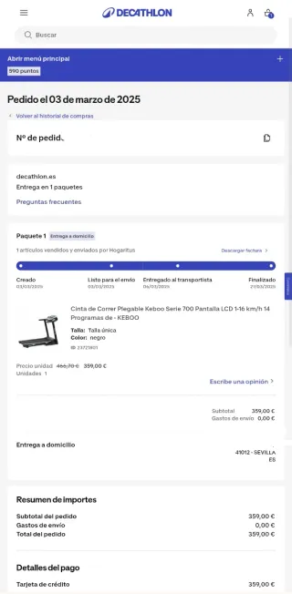 Cinta de Correr Plegable Keboo Serie 700