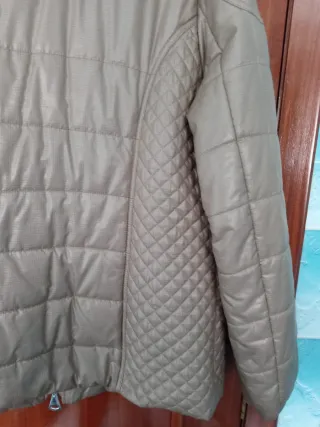 Anorak-parka beige acolchada