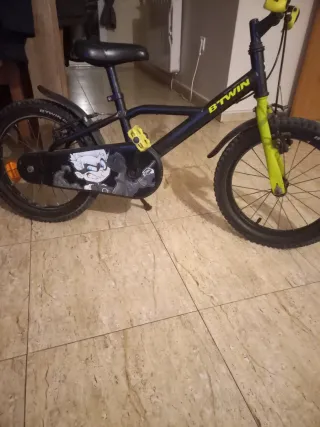 Bicicleta infantil negra y verde