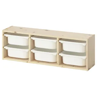 TROFAST Almacenaje de colgar, pino tte claro/blanc