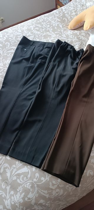 Pantalones señora negro y marrón