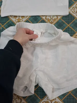 Completo elegante bambina 7 anni bianco ricamato 4