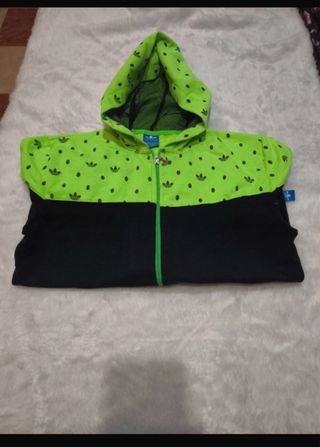 Sudadera Adidas Verde y Negra con Capucha