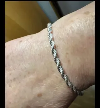 Nuevo Collar y Pulsera Cuerda plateada 925 Cadena