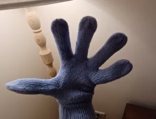 Guanti azzurri in lana