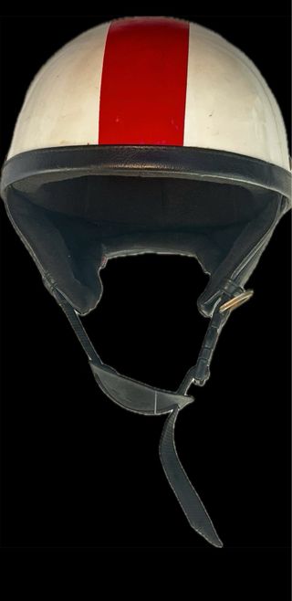 Casco moto blanco y rojo