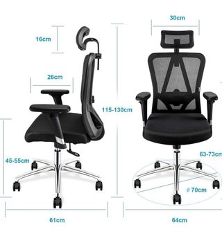 Silla de oficina ergonómica negra