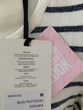 Jersey NAF NAF rayas fruncido hombros