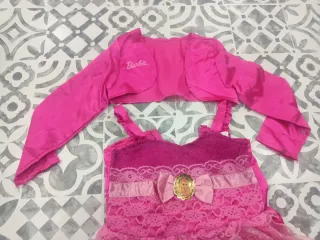 Vestito Barbie Carnevale Rosa Paillettes