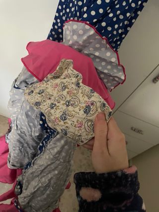 Traje de flamenca azul con lunares