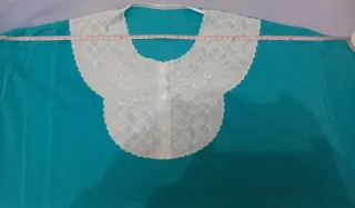 Camicia da notte donna azzurra con colletto bianco