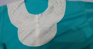 Camicia da notte donna azzurra con colletto bianco