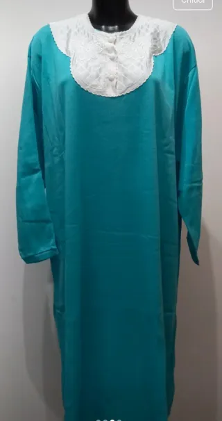 Camicia da notte donna azzurra con colletto bianco