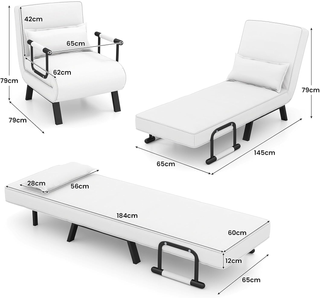 4 in 1 Poltrona Letto Singolo, Poltroncina Pieghev