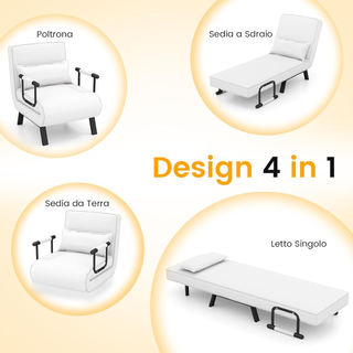 4 in 1 Poltrona Letto Singolo, Poltroncina Pieghev
