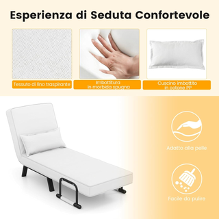 4 in 1 Poltrona Letto Singolo, Poltroncina Pieghev