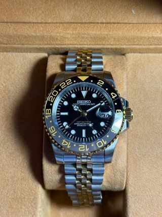 Seiko Mod GMT 40mm Plata y Oro