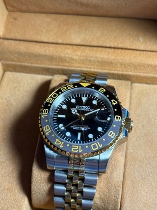 Seiko Mod GMT 40mm Plata y Oro