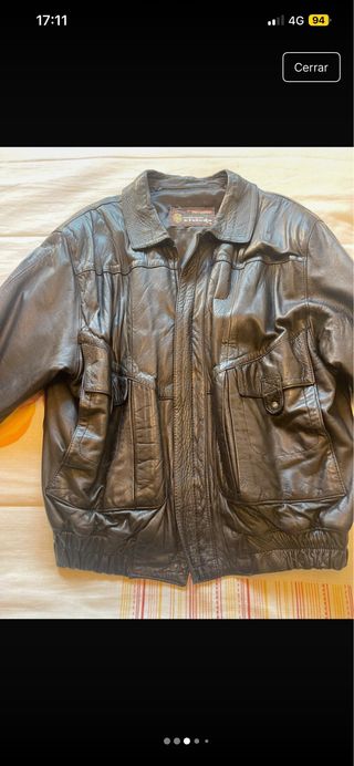 Chaqueta Piel Vintage Hombre Talla L