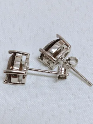 Pendientes Cuarzo Humo Auténtico Plata 925