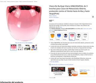 Nuevo:Visera Burbuja Rosa Universal Casco Moto