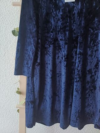 Vestido Terciopelo Azul Marino Nuevo