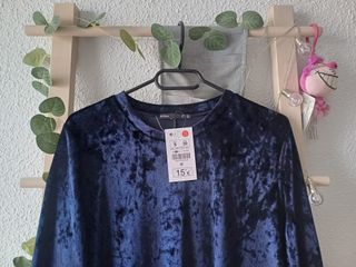 Vestido Terciopelo Azul Marino Nuevo