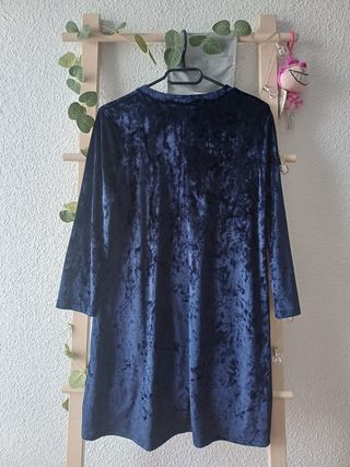 Vestido Terciopelo Azul Marino Nuevo