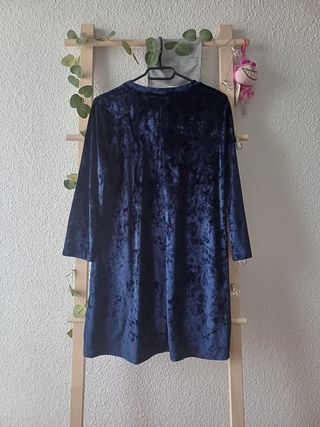 Vestido Terciopelo Azul Marino Nuevo