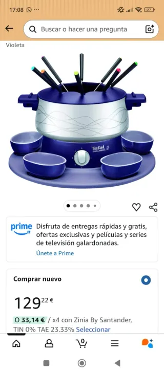 Fondue Tefal EF351412 con Accesorios