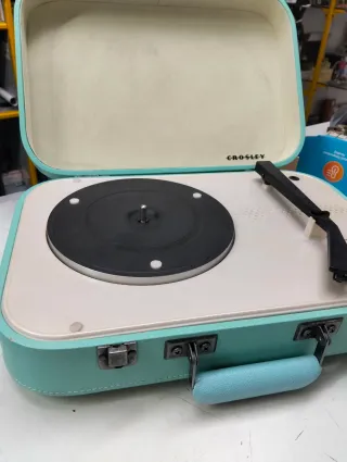 Maleta vintage azul verdoso