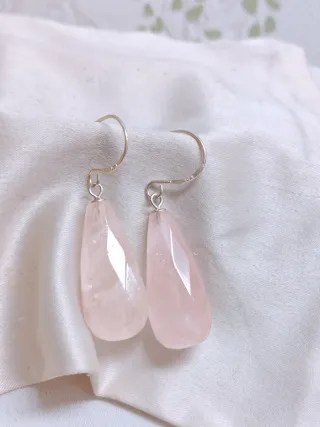 Pendientes Cuarzo Rosa Auténtico Plata 925